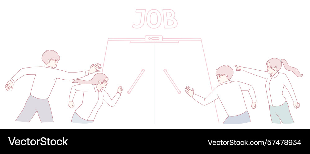 A dynamic competition scene with many participants A dynamic competition scene with many participants Vector Image