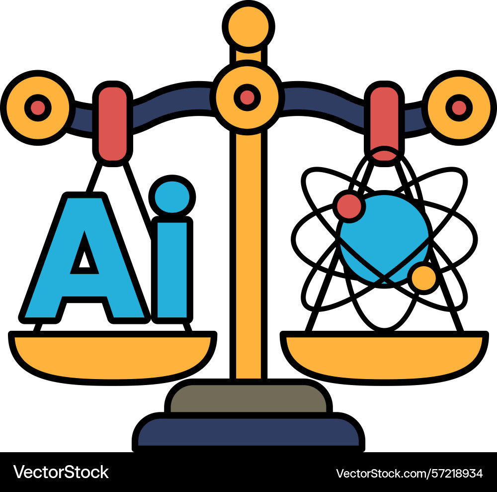 A scale with the letters ai on one side A scale with the letters ai on one side Vector Image