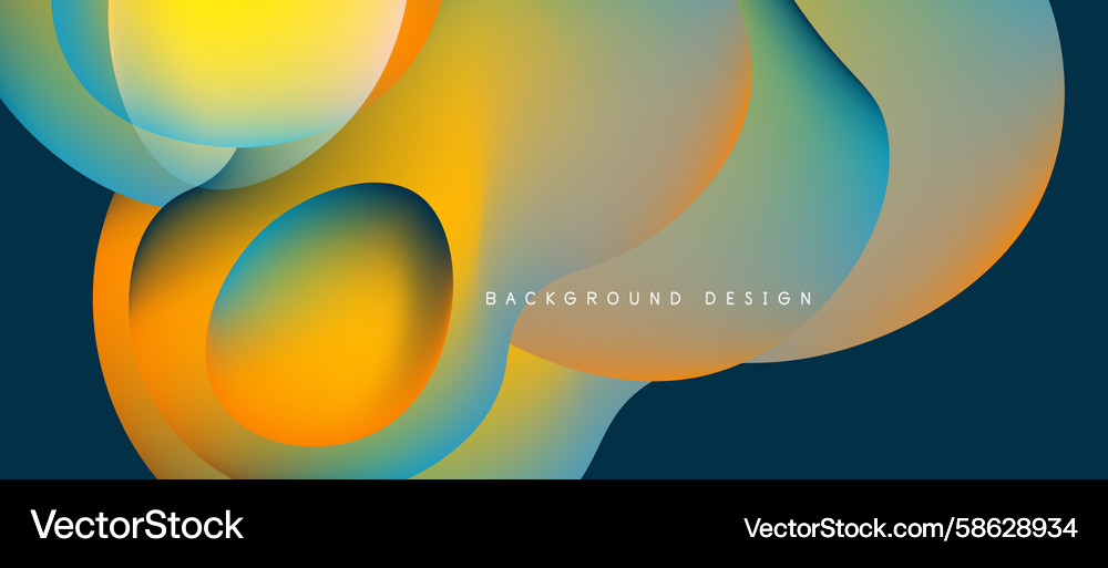 Abstract fluid shapes overlap creating vibrant Vector Image