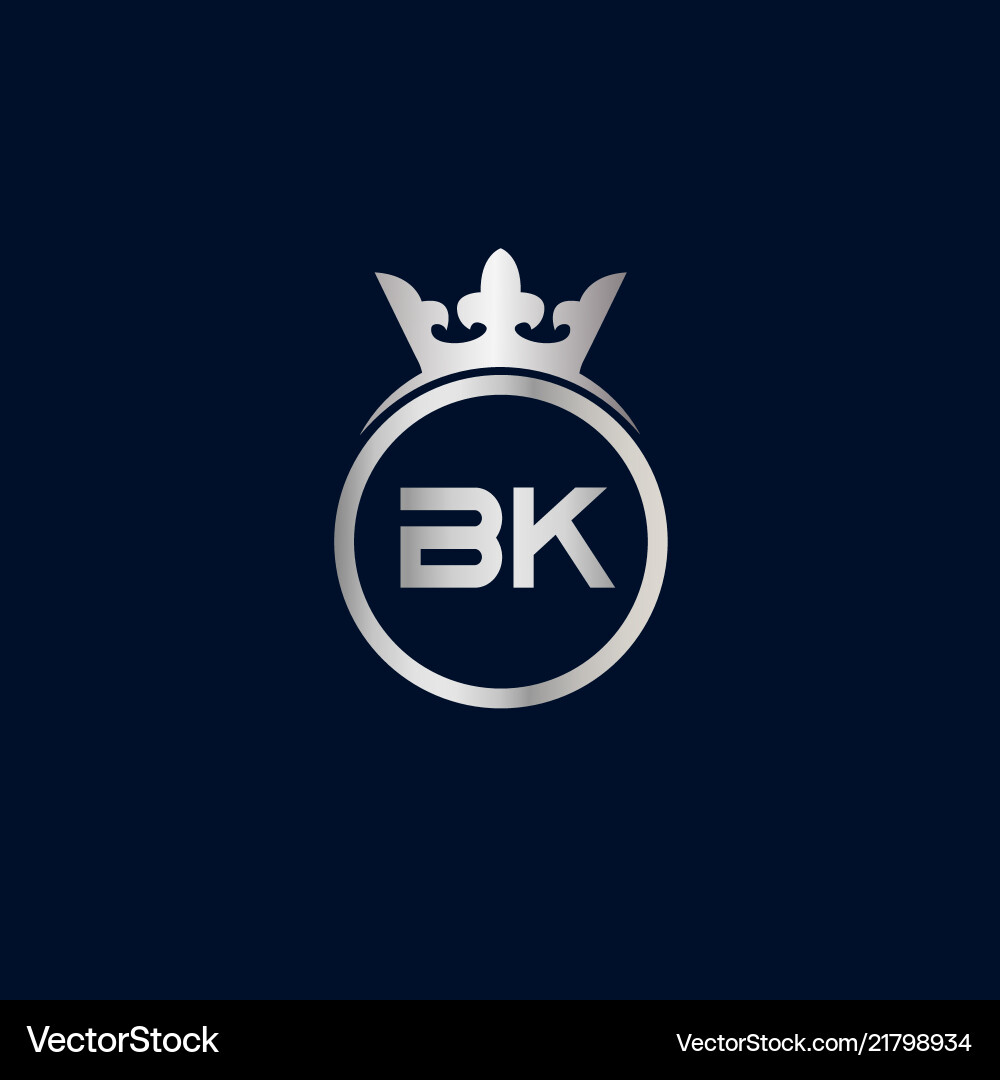 BK Initial Logo Template - Monogram Style Vector Image
