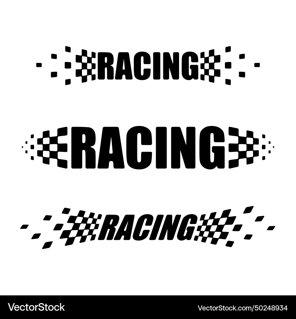 Checkered racing flags set vector image