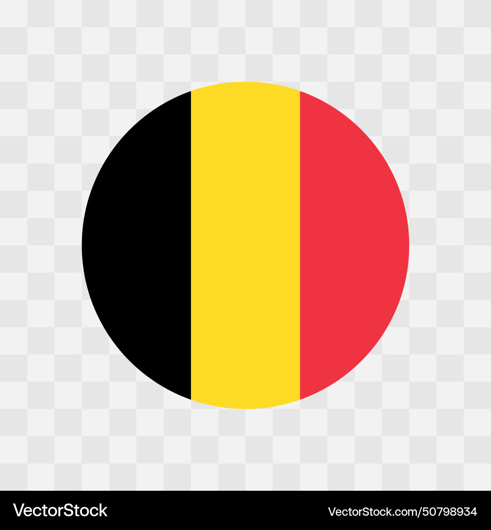 Circle flag of belgium vector image