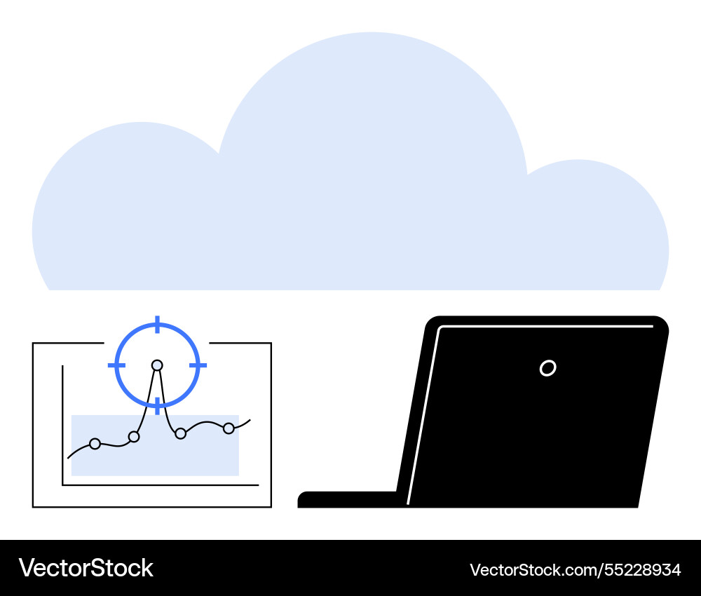 Cloud computing with data analytics and digital Cloud computing with data analytics and digital Vector Image