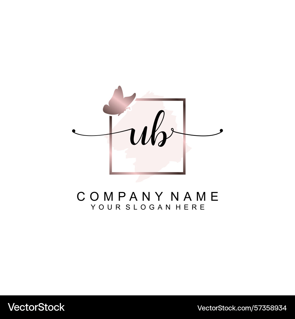 Minimalist handwritten ub initial logos with soft Vector Image