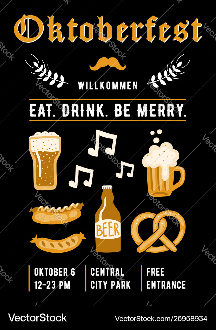 Oktoberfest design template for invitation Oktoberfest design template for invitation vector image