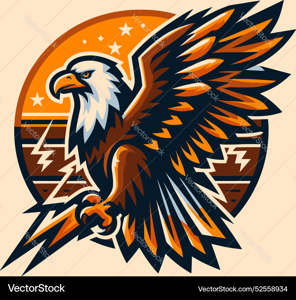 Orange design 1 hawk head 4 Royalty Free Vector Image