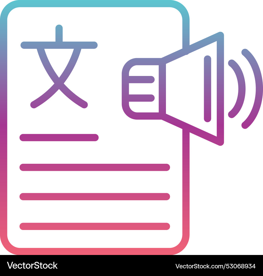 Text to speech line gradient design Vector Image