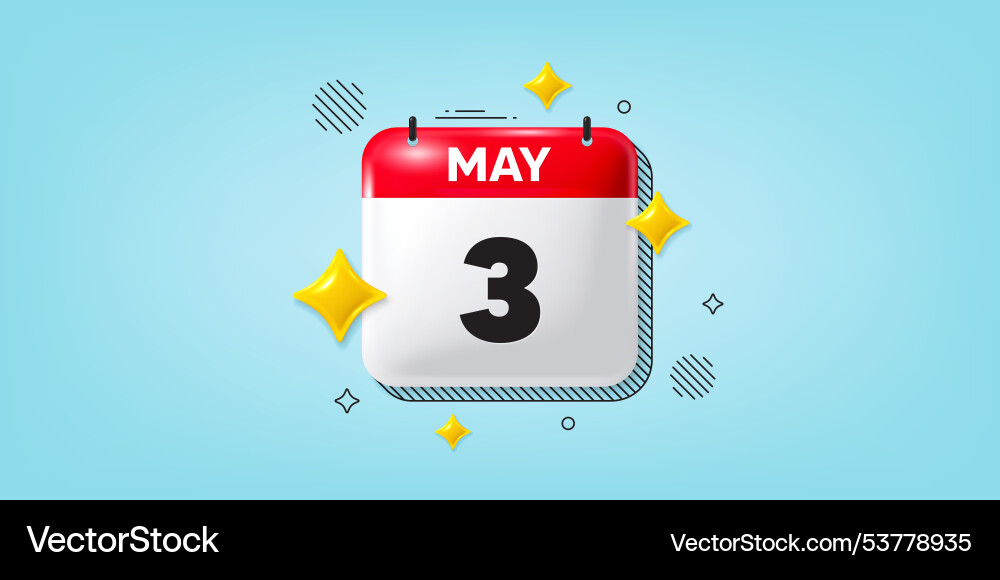 3rd day of the month icon event schedule date Vector Image