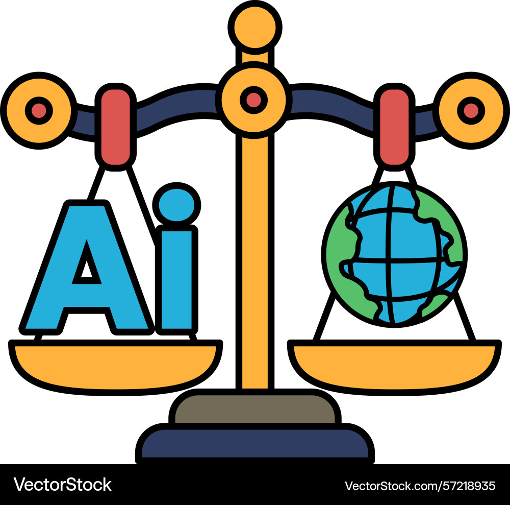 A scale with the letters ai on one side vector image