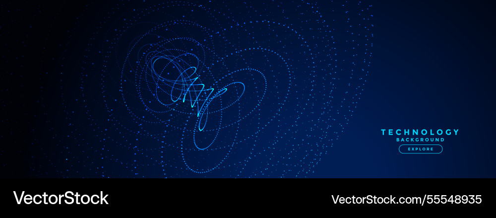 Abstract digital web techno particle background vector image