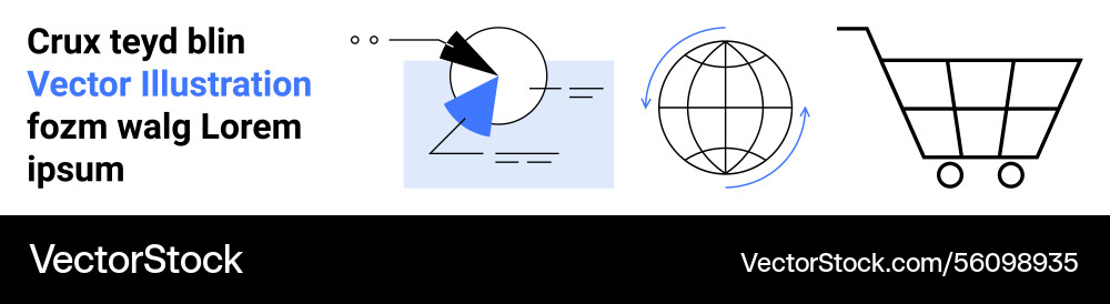 Data analysis global communication and e Vector Image