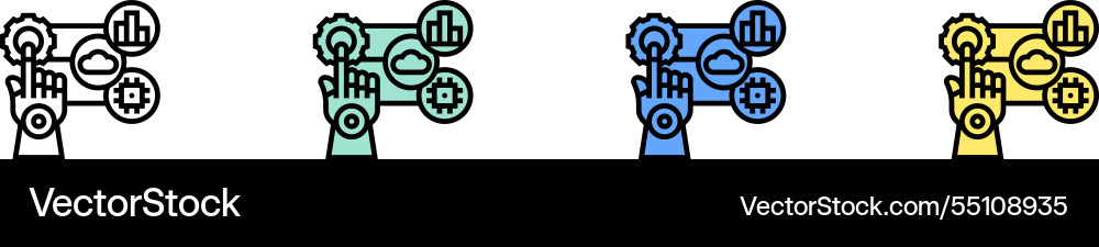 Datenanalyse-Ikone grün blau und gelb Datenanalyse-Ikone grün blau und gelb vektorbild