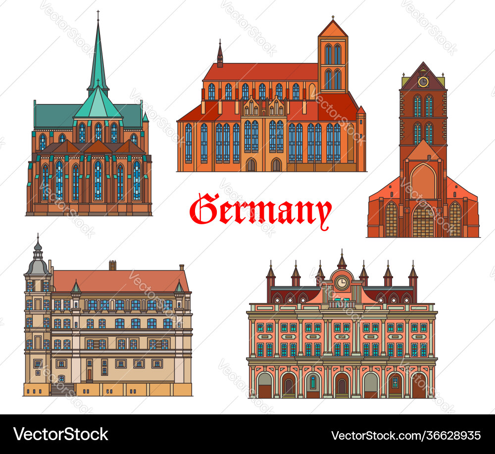 Deutschland Sehenswürdigkeiten Architektur in rostock gustrow Deutschland Sehenswürdigkeiten Architektur in rostock gustrow vektorbild