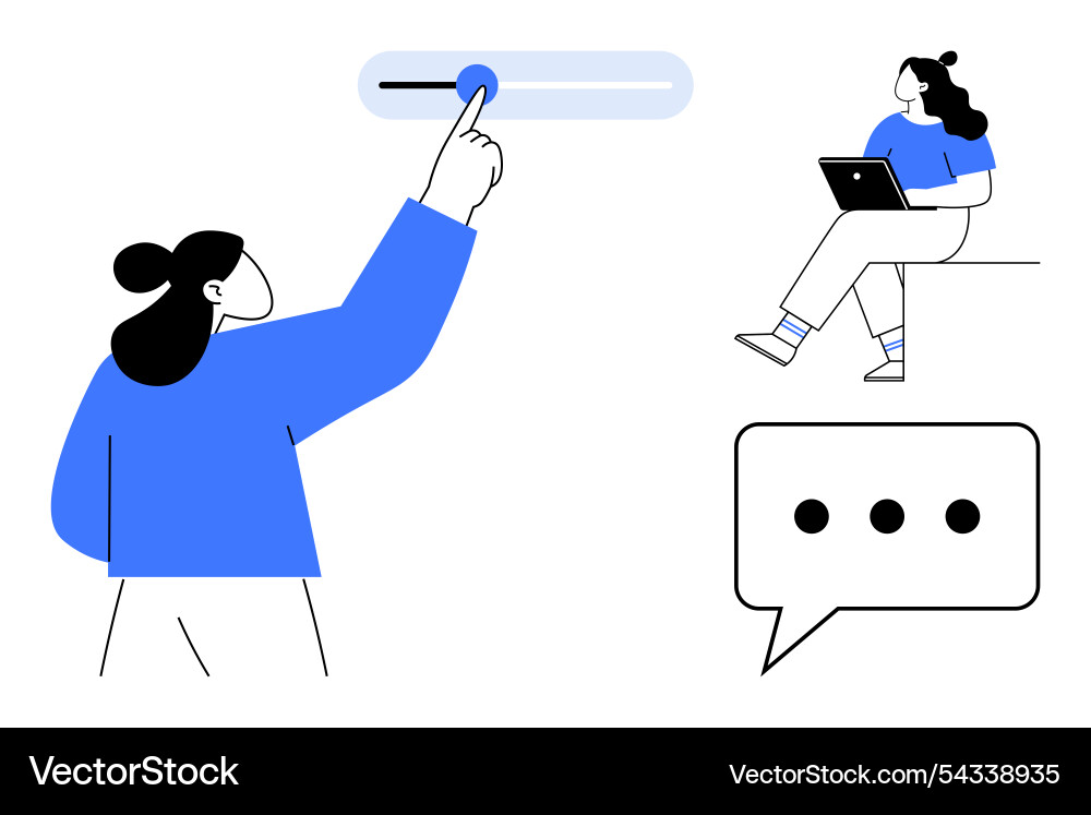 Digital collaboration with slider control Vector Image