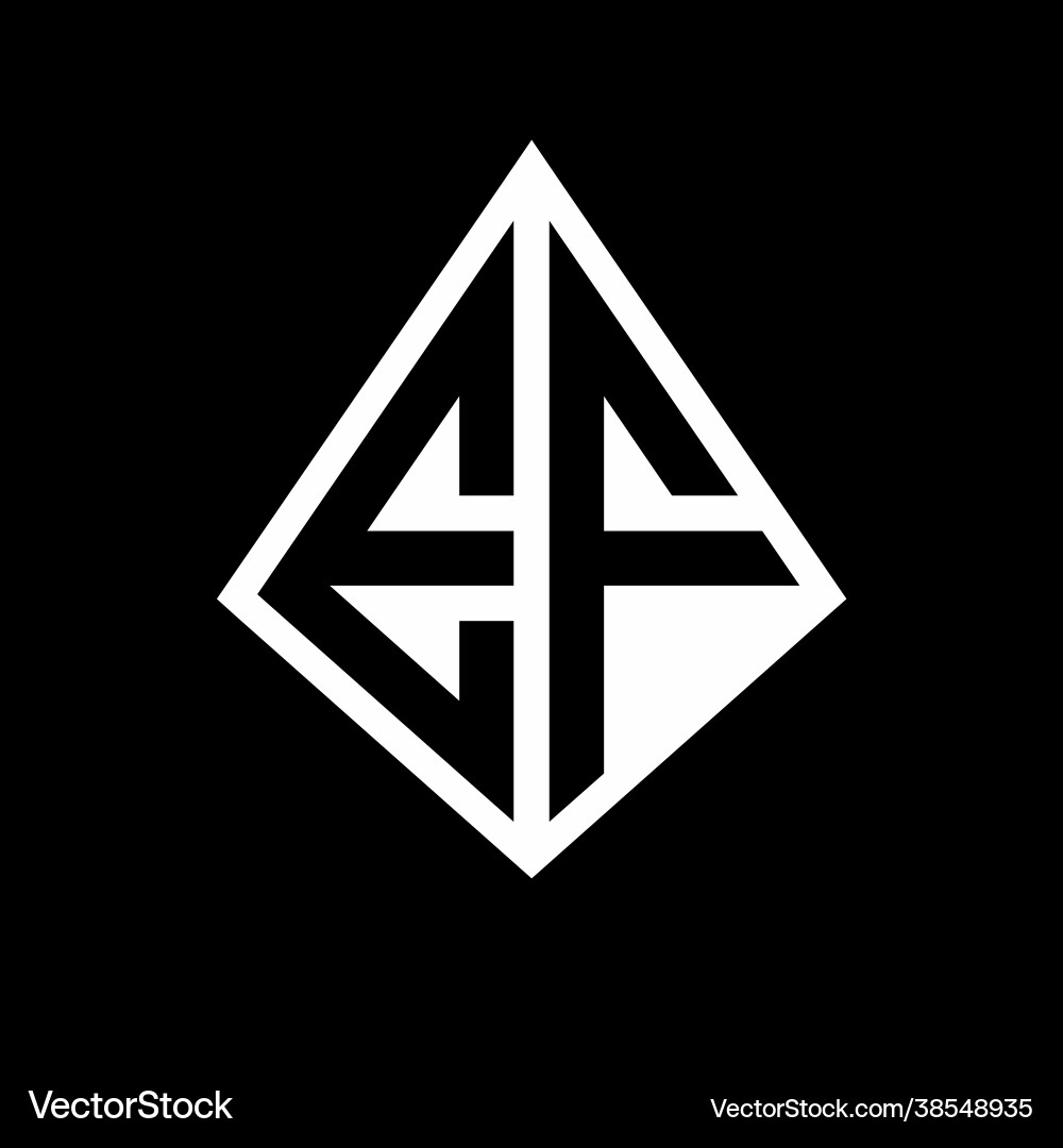 Ef logo letters monogram with prisma shape design Vector Image