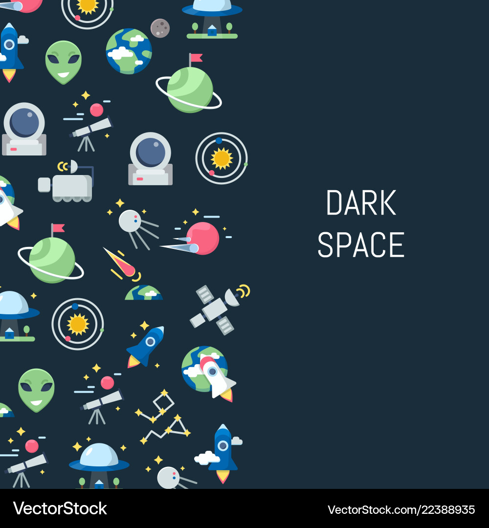 Flat space icons background with place Flat space icons background with place vector image