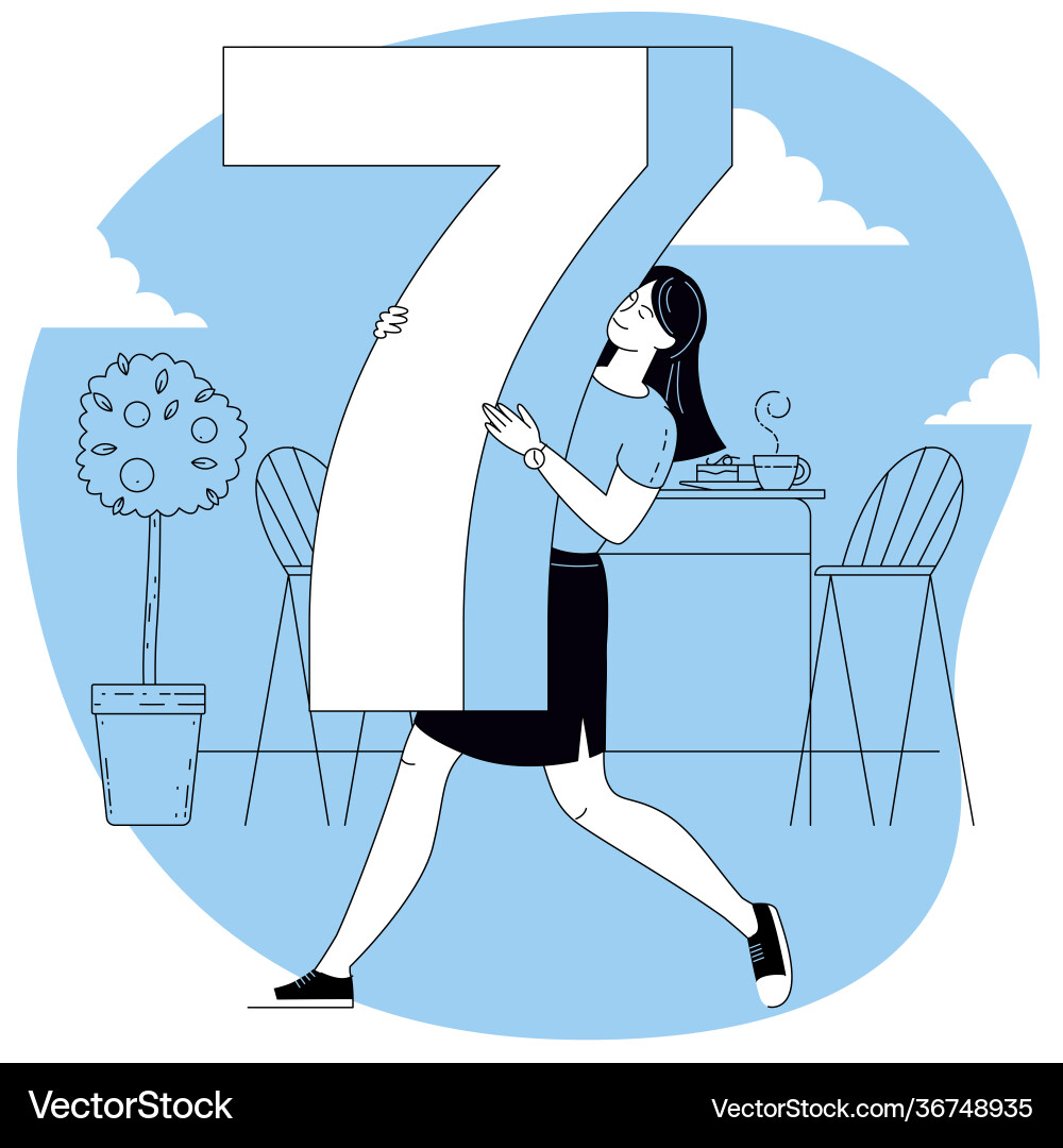 Holding Number Signs - Diverse People Vector Image