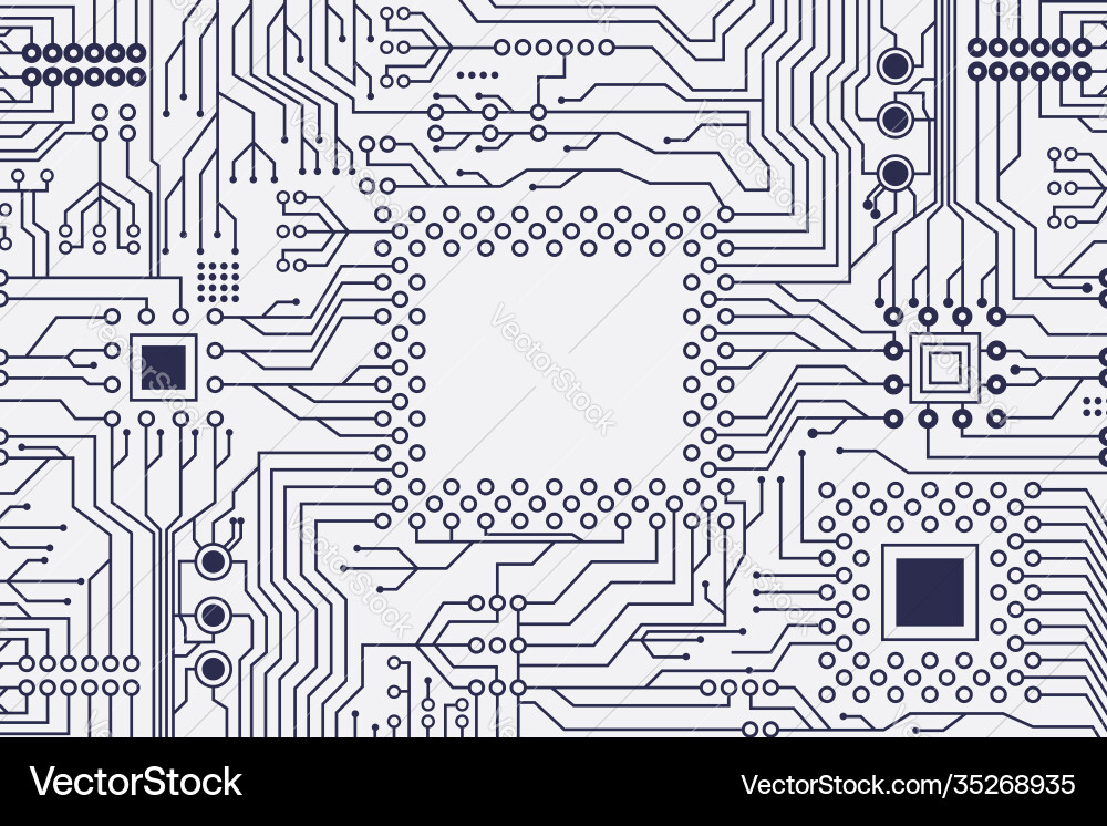 Microelectronics Graphic Micro electronics circuits board background Vector Image