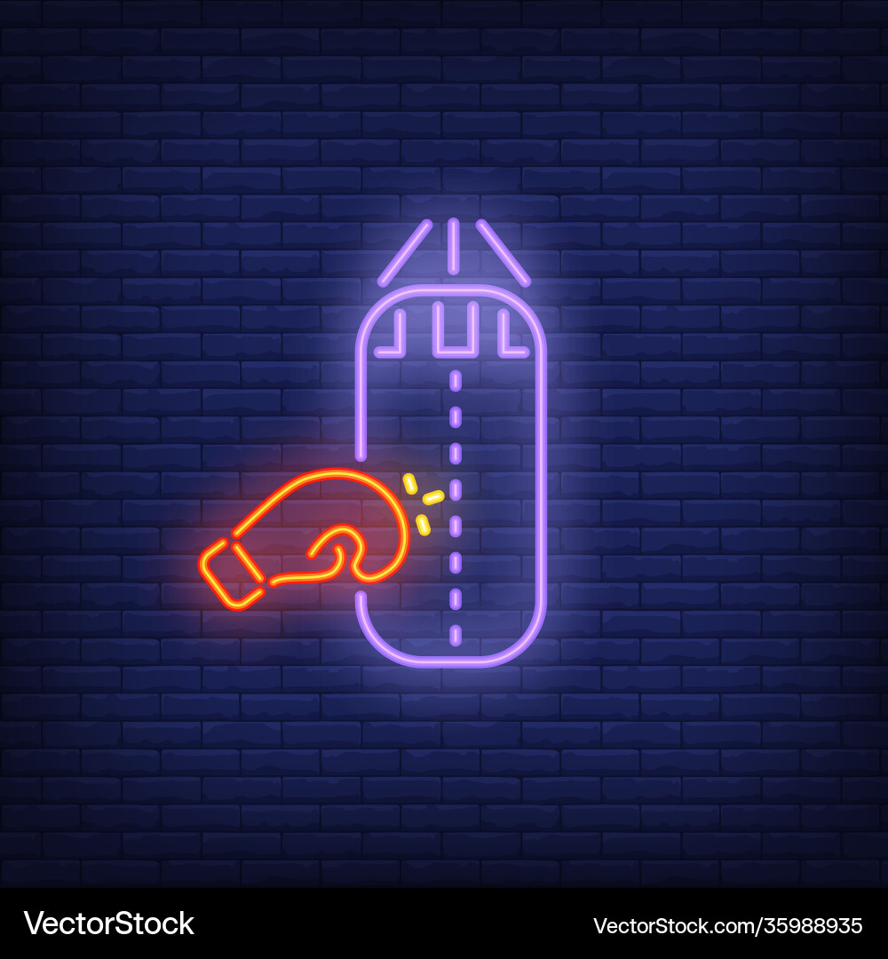 Neon Icon Boxtraining Neon Icon Boxtraining vektorbild