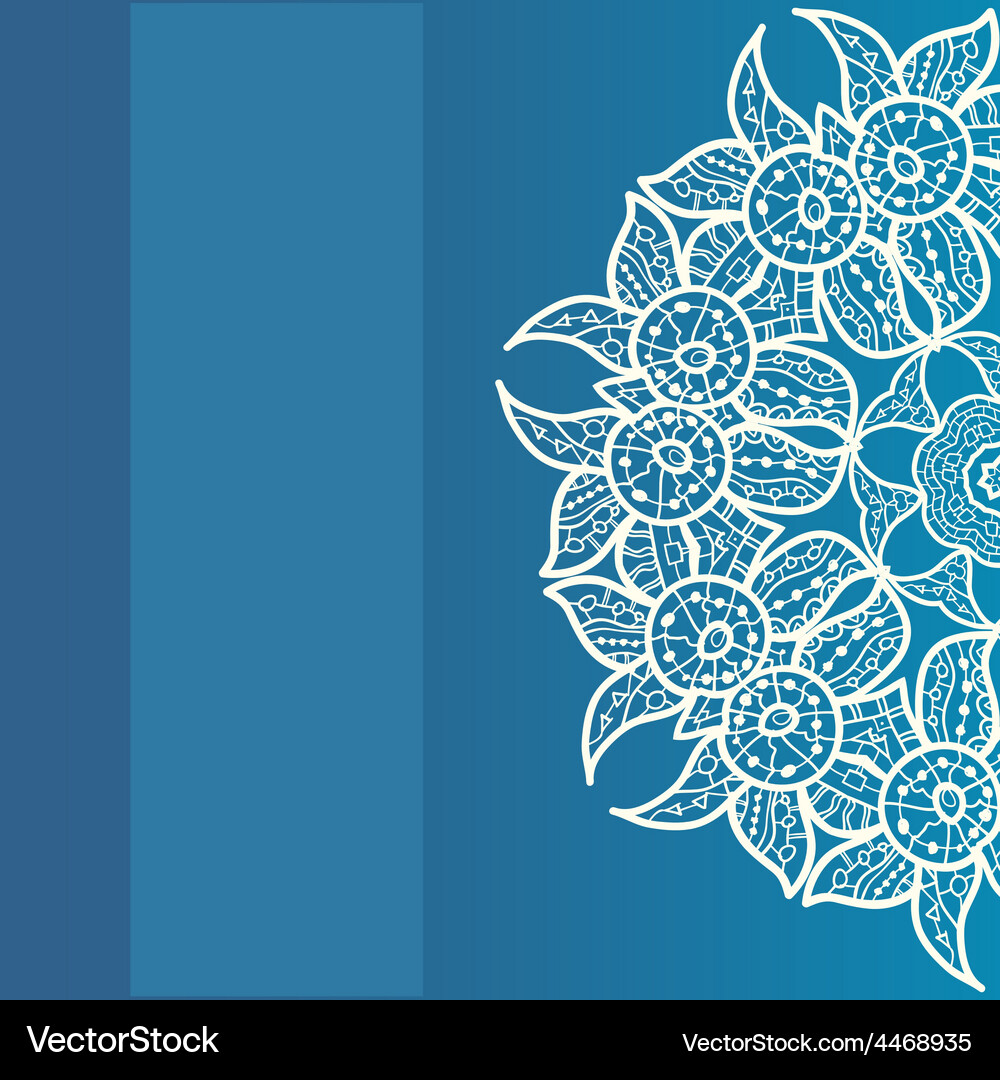 Ornate frame with sample text azure Vector Image