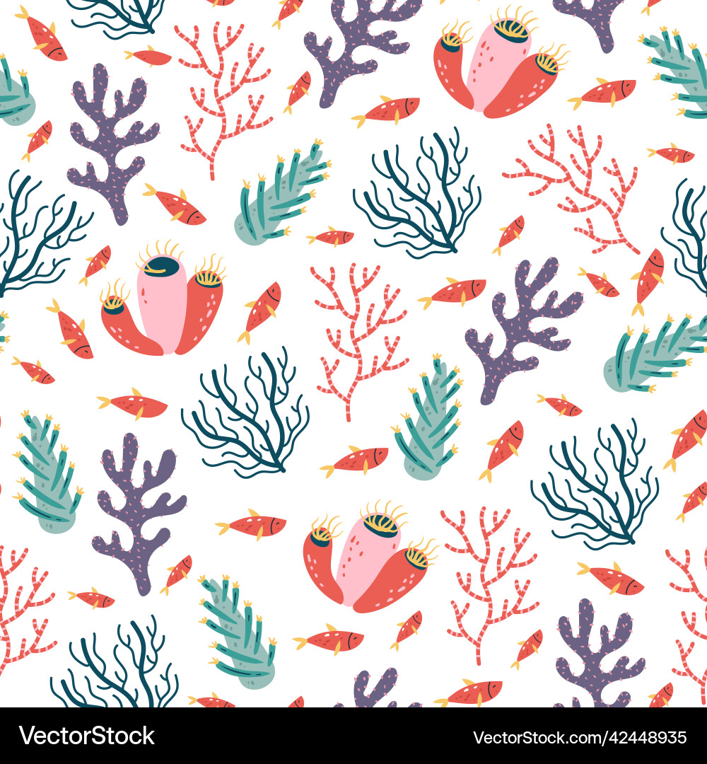 Seaweed seamless pattern Seaweed seamless pattern vector image