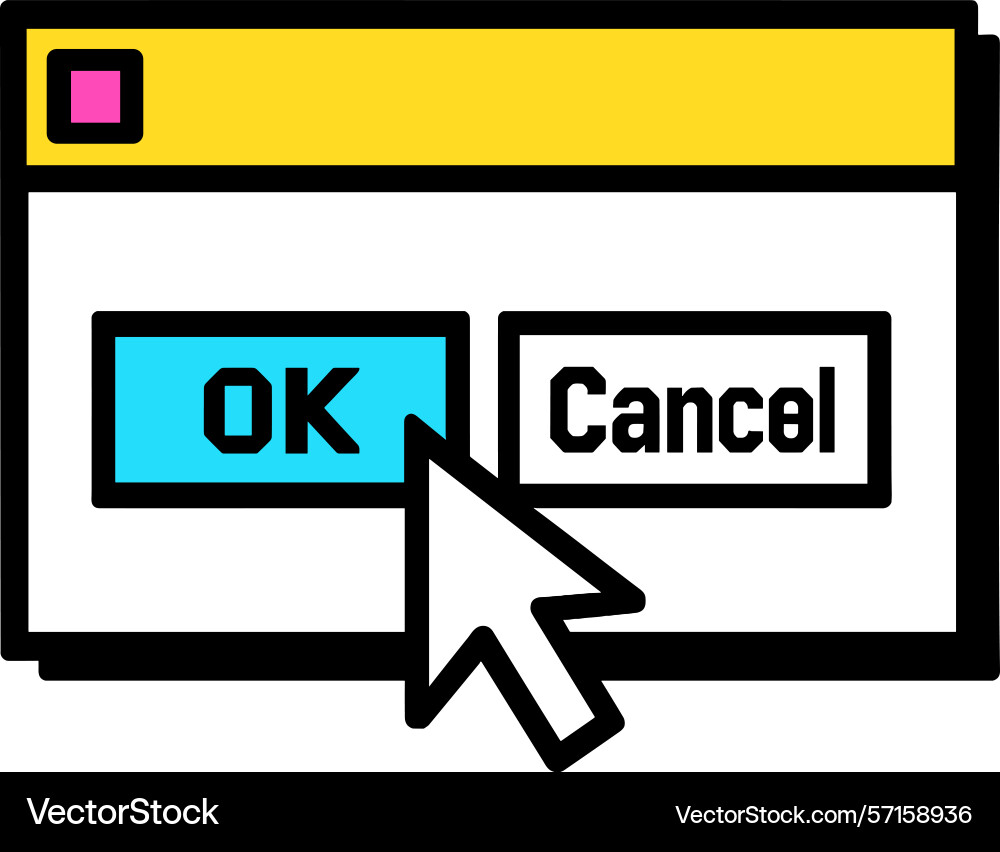 A computer dialog box A computer dialog box vector image