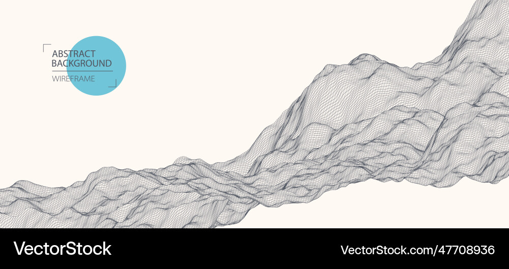 Abstract waves is made in a wireframe style Abstract waves is made in a wireframe style vector image