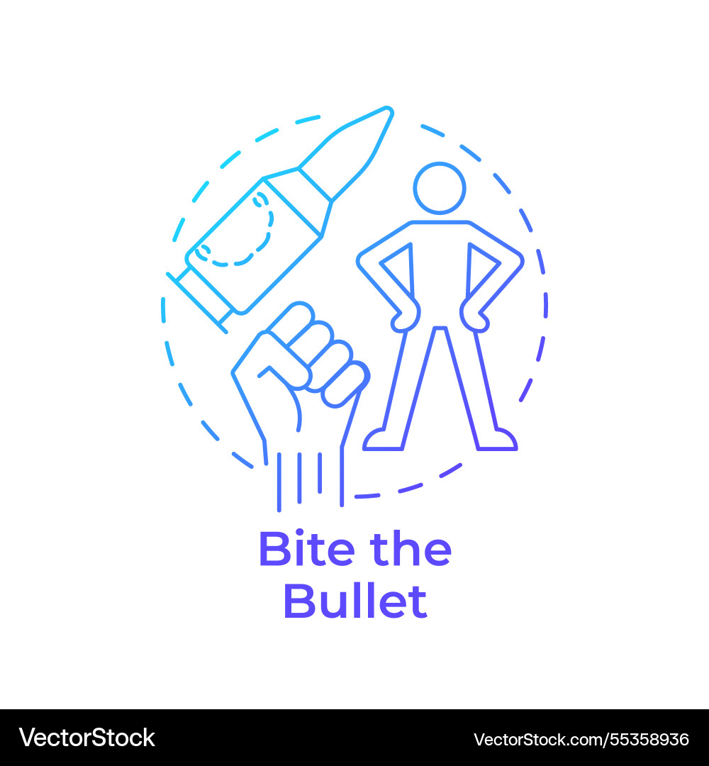 Biss das kugelblaue Gradienten-Konzept-Symbol Biss das kugelblaue Gradienten-Konzept-Symbol vektorbild