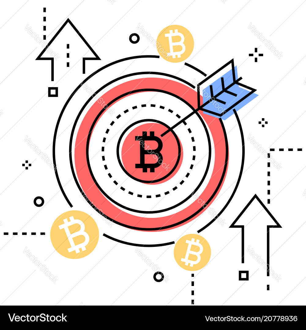 Bitcoin Target & Arrow Finance Concept – Royalty-Free Vector | VectorStock