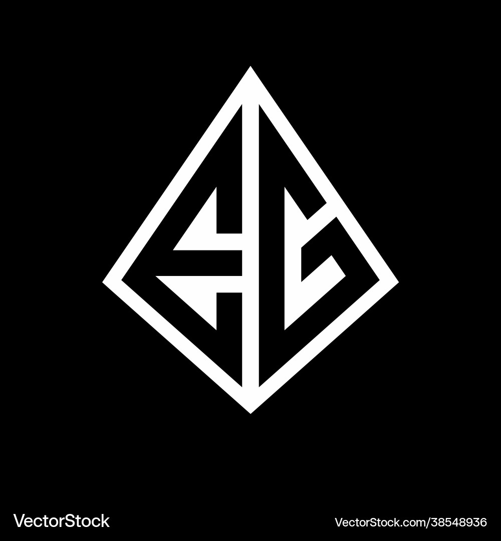 Eg logo letters monogram with prisma shape design vector image