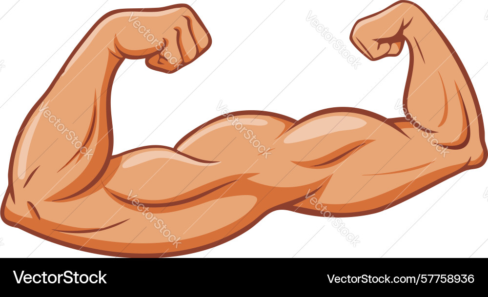 Strong flexed arm muscle design generative ai Vector Image