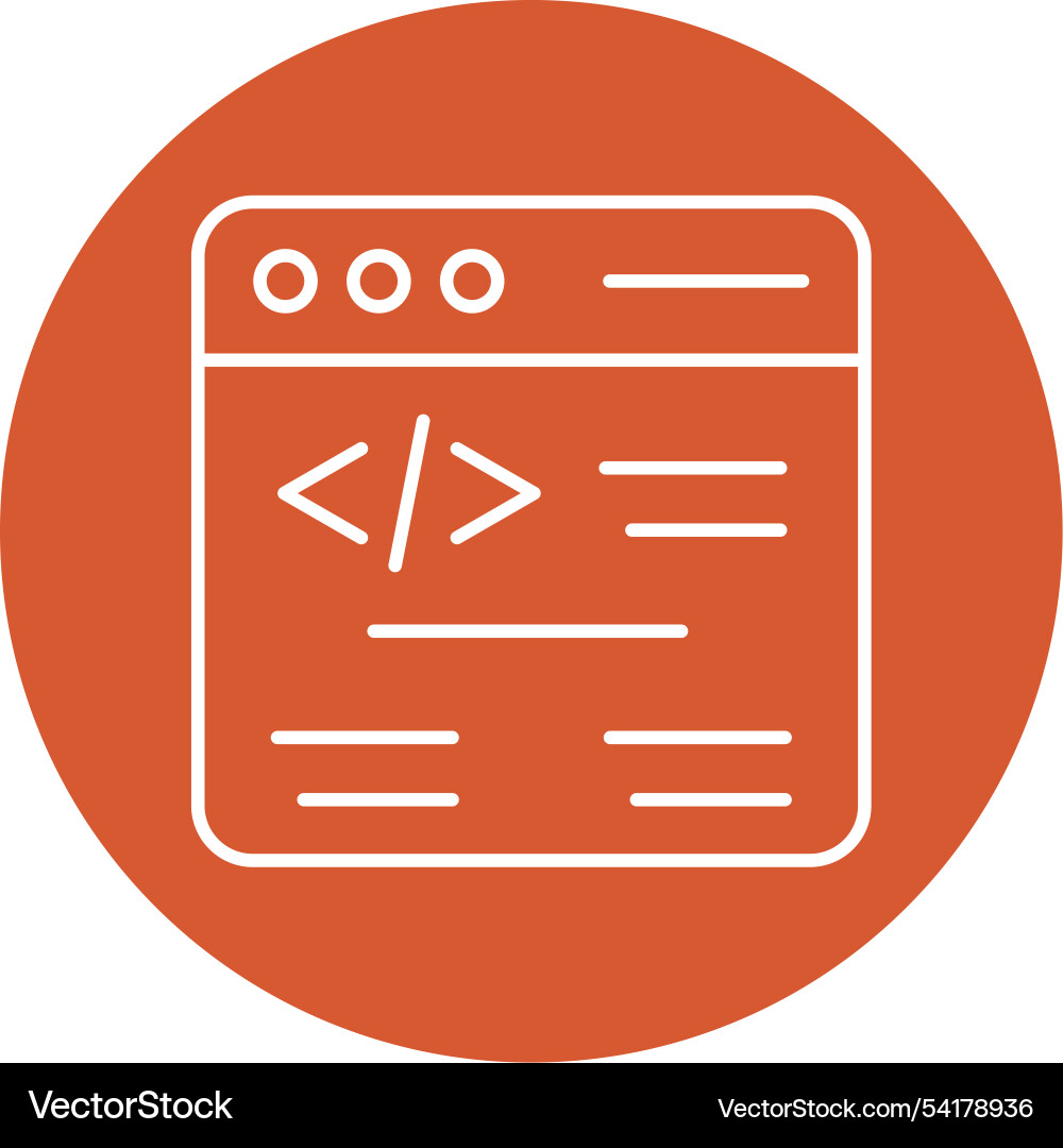Web coding line circle icon vector image