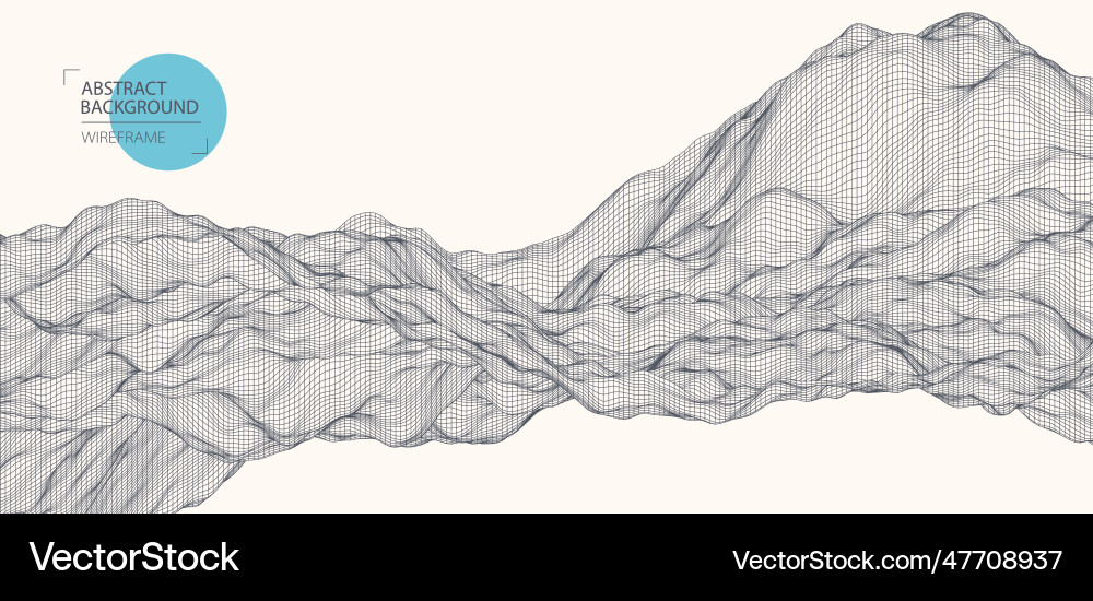 Abstract waves is made in a wireframe style Abstract waves is made in a wireframe style Vector Image