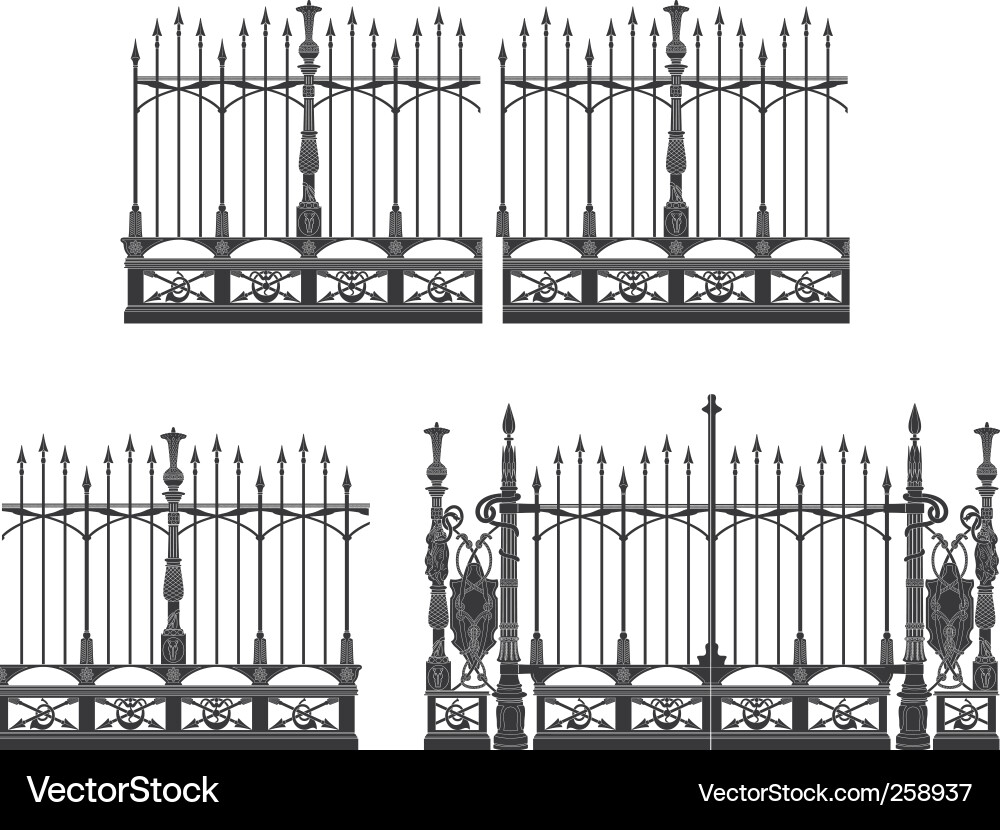Gate and fences Royalty Free Vector Image - VectorStock