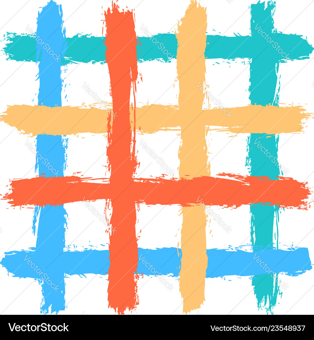 Grid pattern by brushstroke texture Grid pattern by brushstroke texture vector image