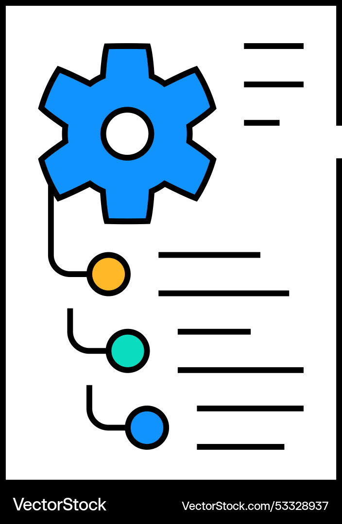Mechanism instruction paper list icon color Mechanism instruction paper list icon color vector image