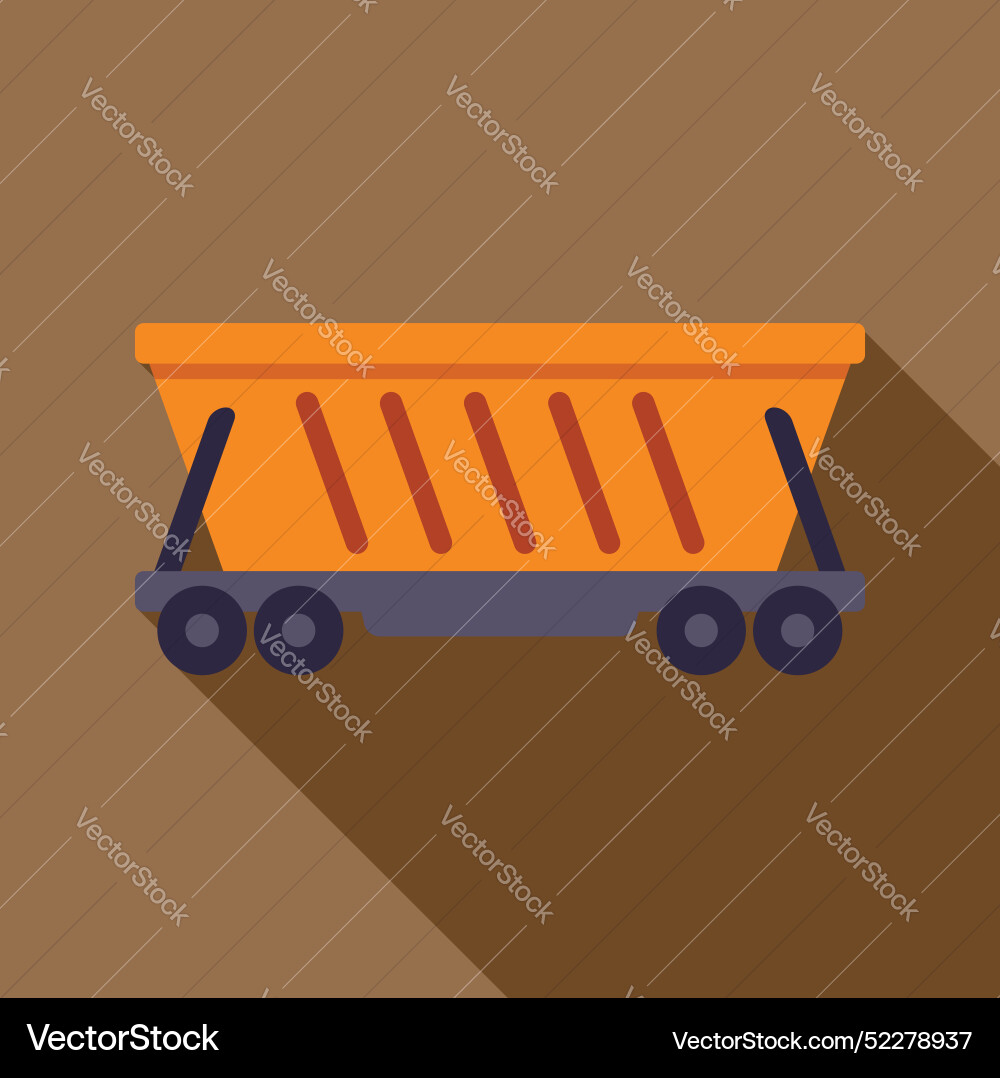 Mining cart standing on rails over brown Mining cart standing on rails over brown vector image