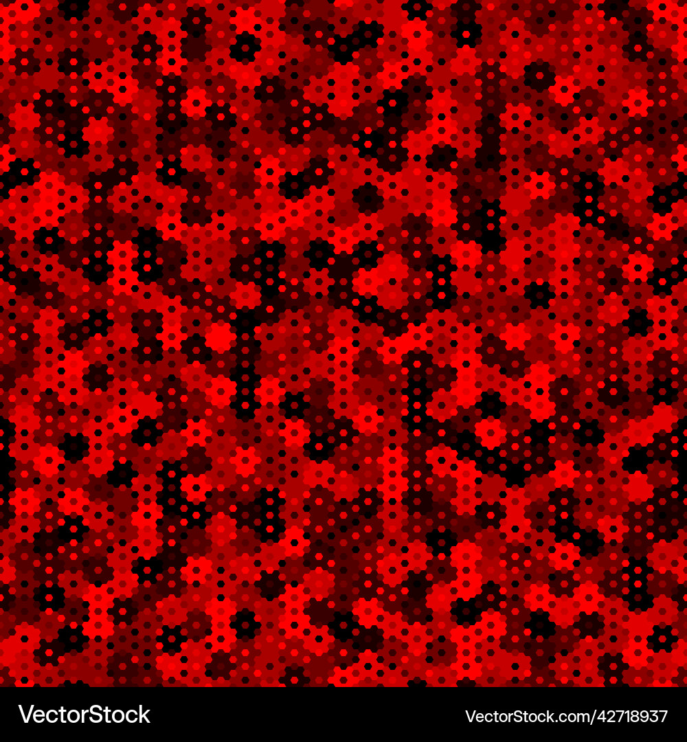 Ruby pattern of hexagons and squares red maroon vector image