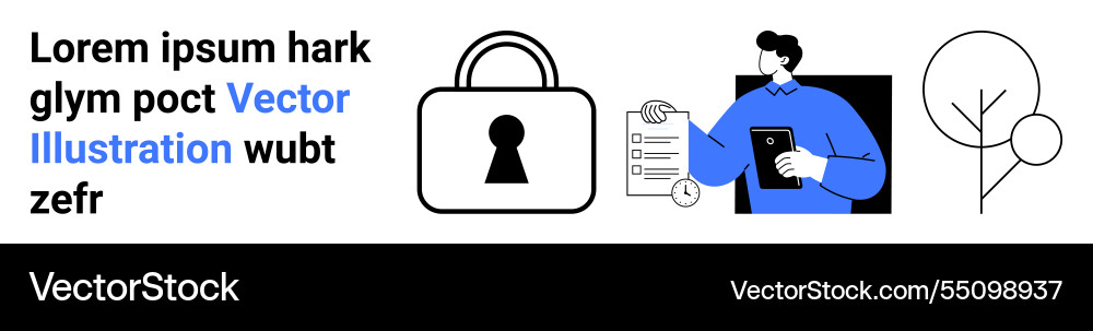 Security and data privacy concept with padlock Security and data privacy concept with padlock vector image