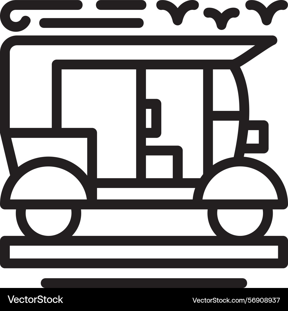 Tuk-tuk linear style icon design Vector Image