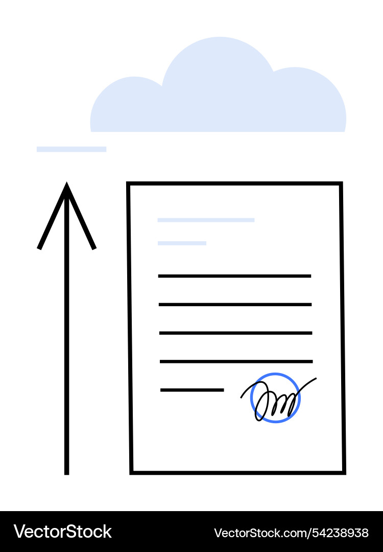 Digitally signing document before uploading Digitally signing document before uploading vector image