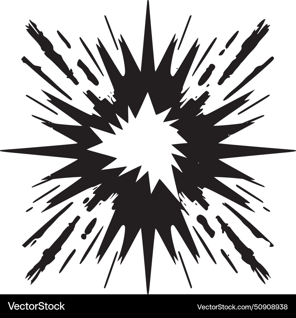 Explosion - black and white isolated icon Vector Image