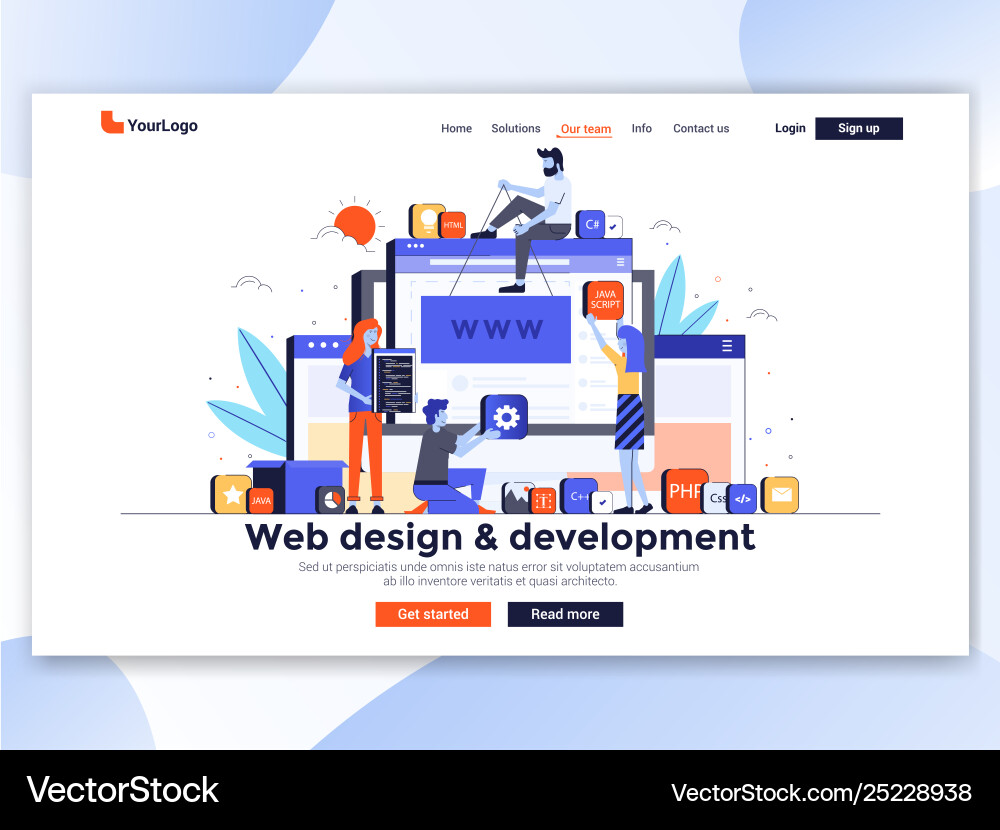 Flat modern design website template - web Flat modern design website template - web vector image