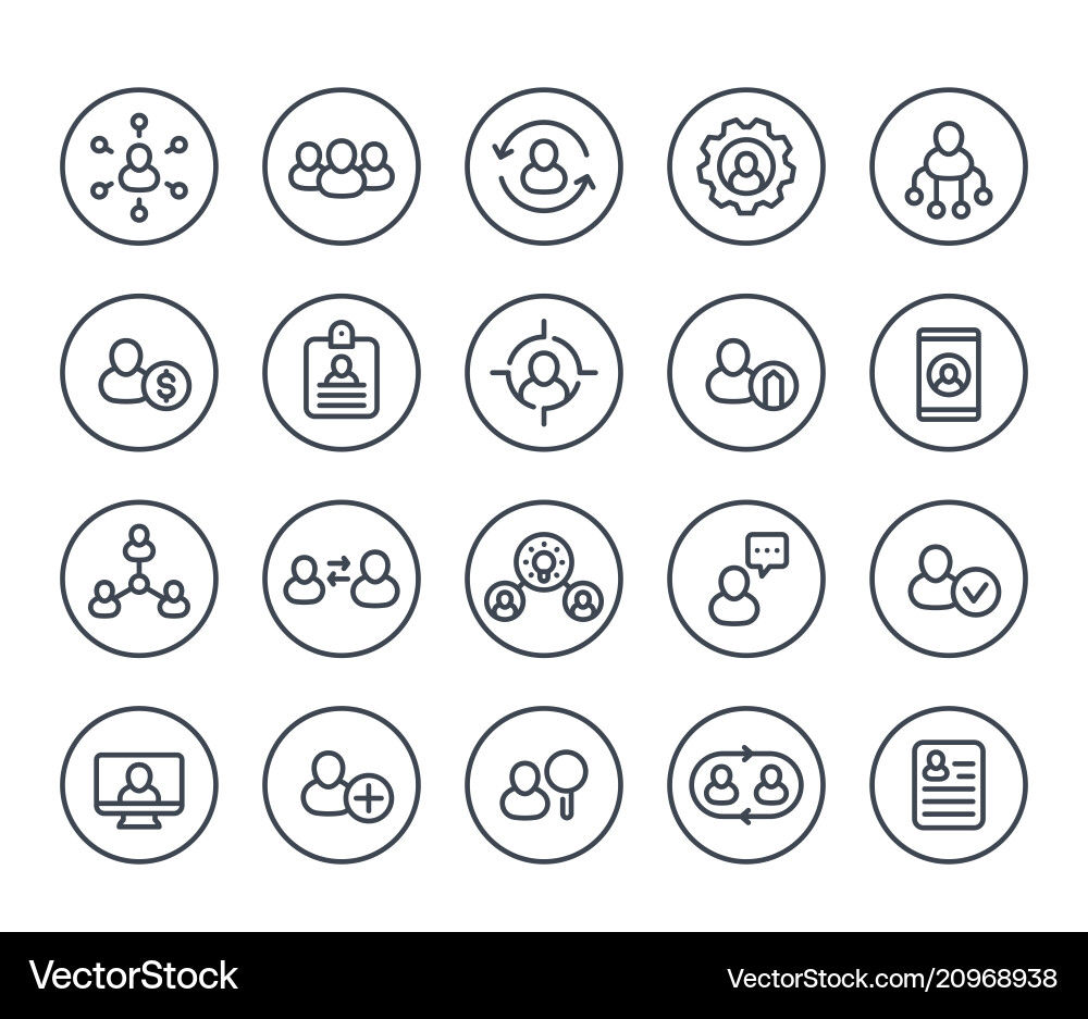 Human resources personnel management line icons Human resources personnel management line icons vector image