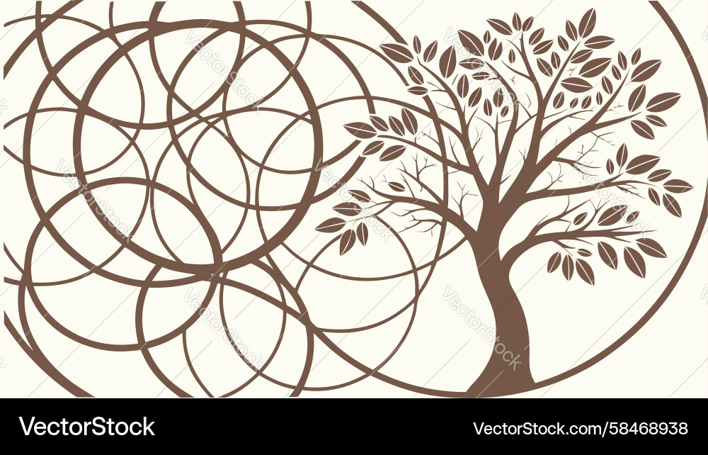 Interlocking Circular Tree Vector Image