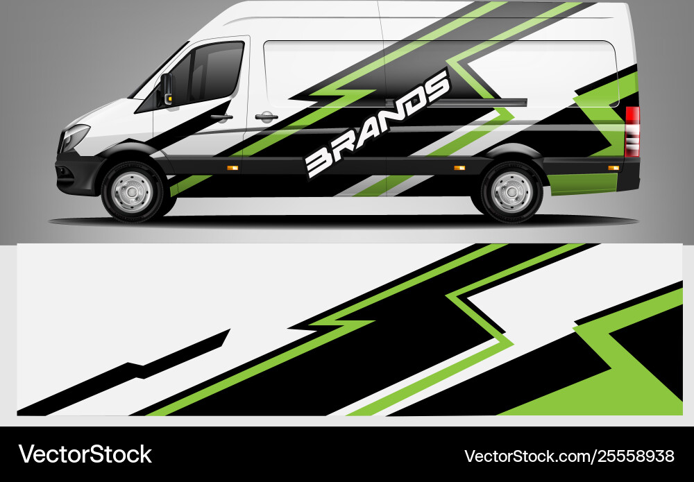 Modern Van Wrap Livery Vector Image