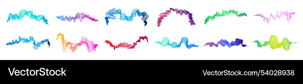 Set of abstract backdrops with multicolor waves Set of abstract backdrops with multicolor waves vector image