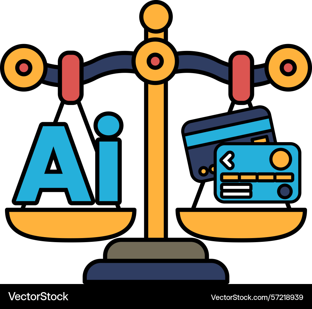 A scale with the letters ai on one side A scale with the letters ai on one side vector image