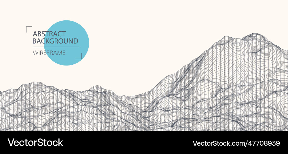 Abstract waves is made in a wireframe style Abstract waves is made in a wireframe style vector image