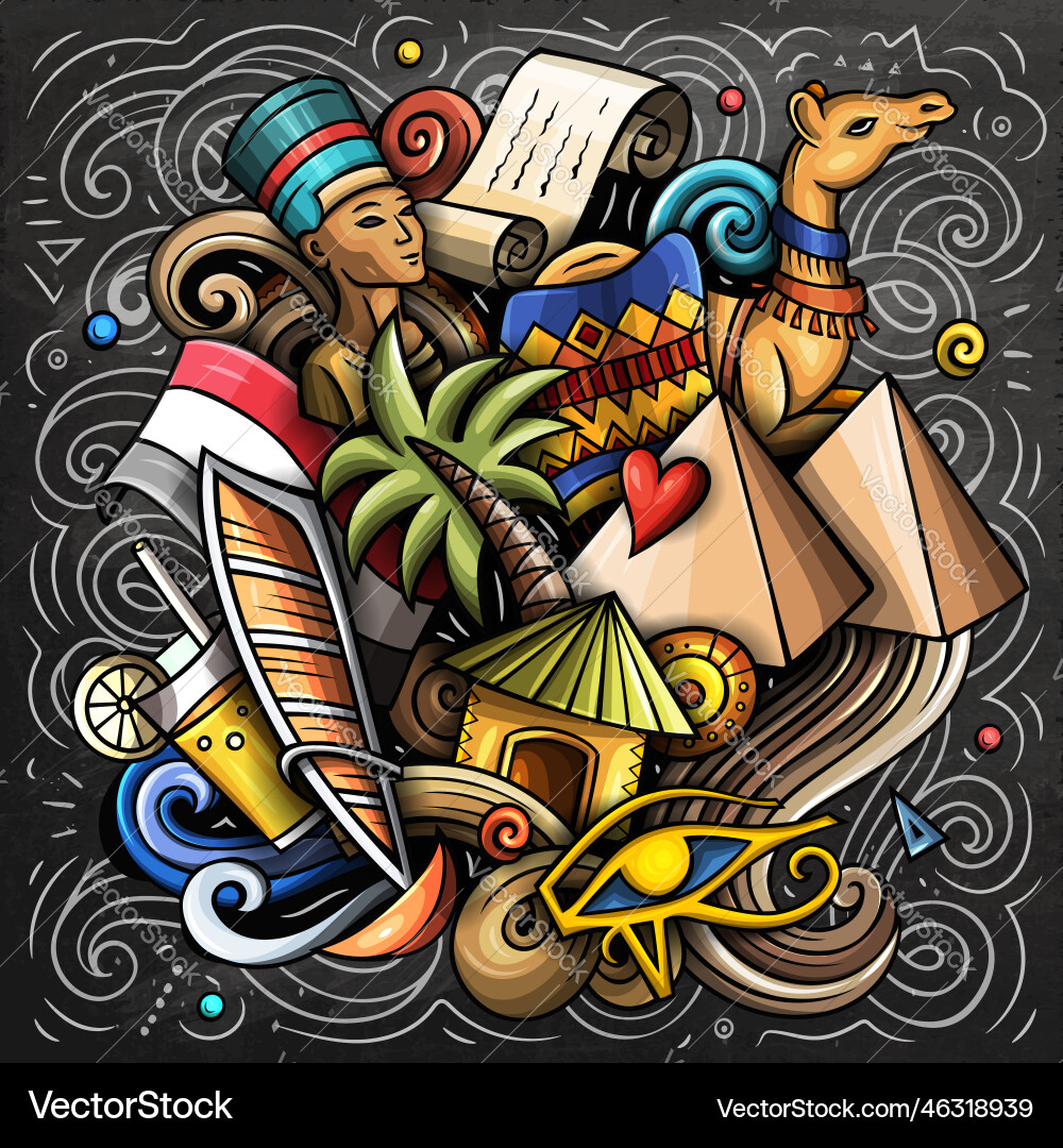 Egypt cartoon doodle funny Royalty Free Vector Image